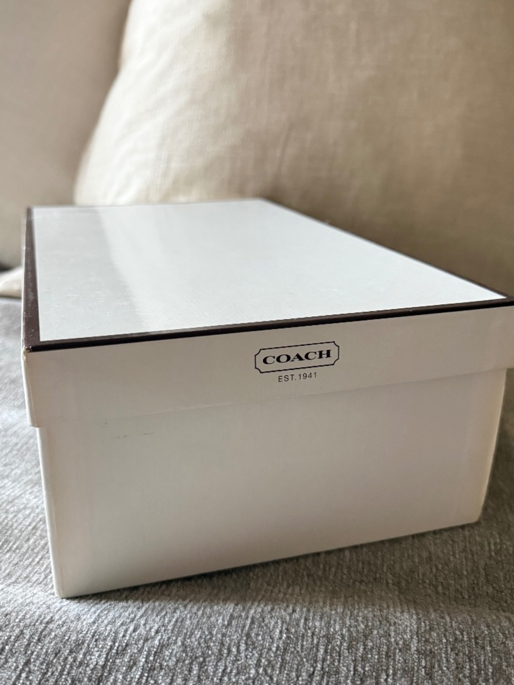 COACH Vintage Classic Hard Shoebox with Brown Lining and Red Interior